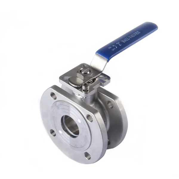 stainless steel 1PC wafer flanged ball valve with ISO5211 mounting pad